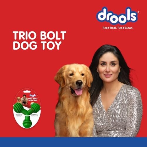 Drools Non-Toxic Rubber Toy for Dogs, Trio Bolt Ring 115g Pack 