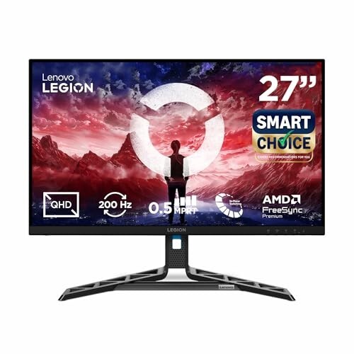 Lenovo Legion {Smartchoice} R27qe Gen 2 | 27" (68.58cm) QHD IPS 200Hz Gaming Monitor| Black | 68C7GAC3IN