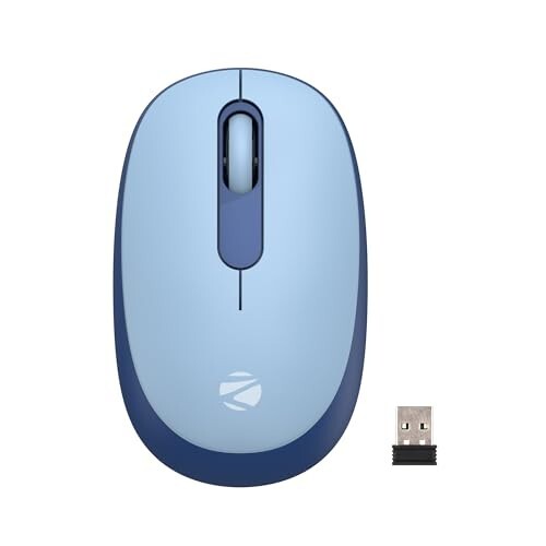 ZEBRONICS Groot Wireless Mouse, Dual Mode (2.4GHz + BT), Blue
