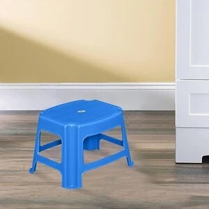 Nilkamal STL05 Bathroom Stool (Blue, Pre-assembled)(black accounts)