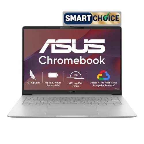 ASUS Chromebook CM1405 (2026), Smartchoice, MediaTek Kompanio 540 Processor, CM1405CM4A-S60034, Thin & Light Laptop