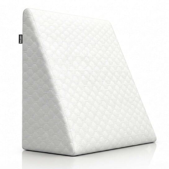 CareFoam Memory Foam Wedge Pillow for Bed | 2 Years Warranty | Orthopedic Bed Wedge Cushion for Back Support, Acid Reflux, GERD, Snoring & Leg Elevation|18 x 18 x 10 Inch|White