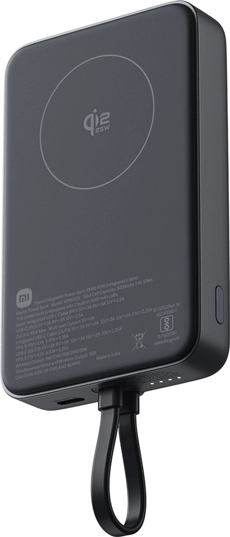 Mi 10000 mAh 45 W Wired & Wireless Pocket Size Power Bank (Black,...more