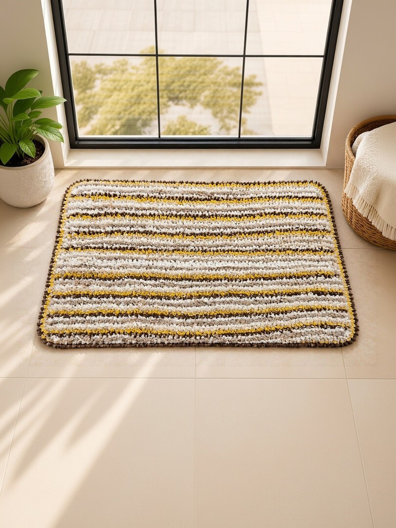 Buy AaHo Decor Brown Striped Quick Dry Doormats - Doormats for Unisex 44654448 | Myntra