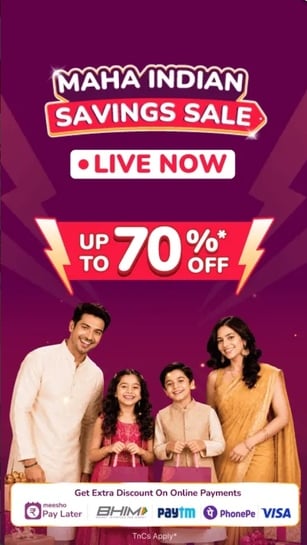 (LIVE) Meesho - Maha Indian Savings Sale - upto 70% off