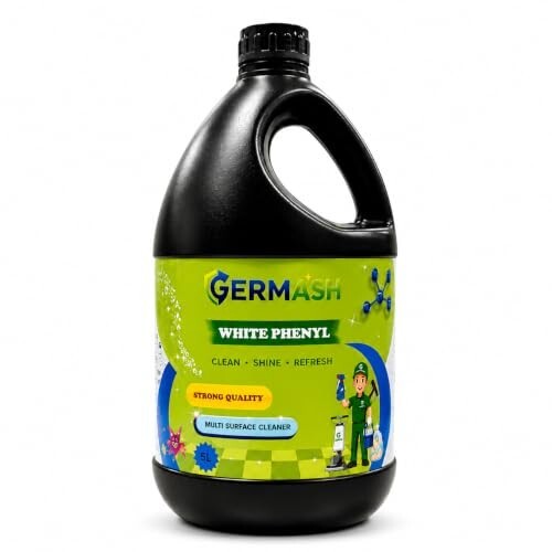 Premium White Floor Cleaner Disinfectant Phenyl Liquid Surface Cleaner for Hospitals, Homes, Offices & Commercial Use Removes Dirt, Stains & Germs - 5 L