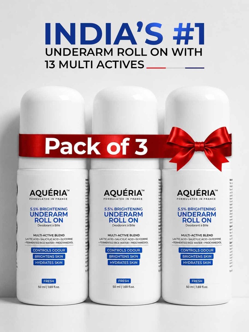 Buy Aqueria Set Of 3 5.5% AHA BHA Brightening Underarm Roll On 50 Ml Each - Roll Ons for Unisex 43257870 | Myntra