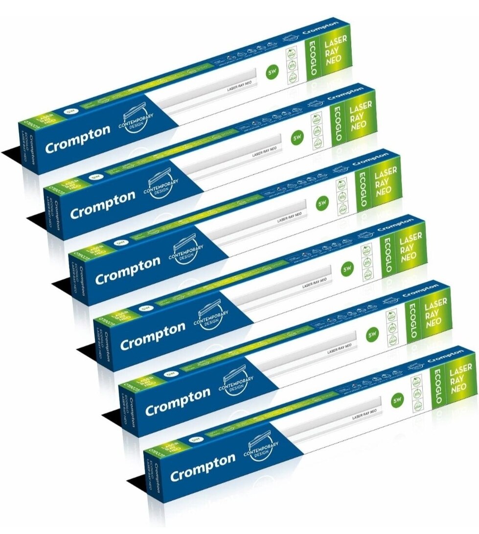 Crompton Laser Ray Smile 1 Feet 5W LED Batten (Cool Daylight) - Pack of 6