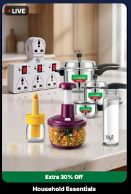 Extra 30% on House hold supplies in liveshop+