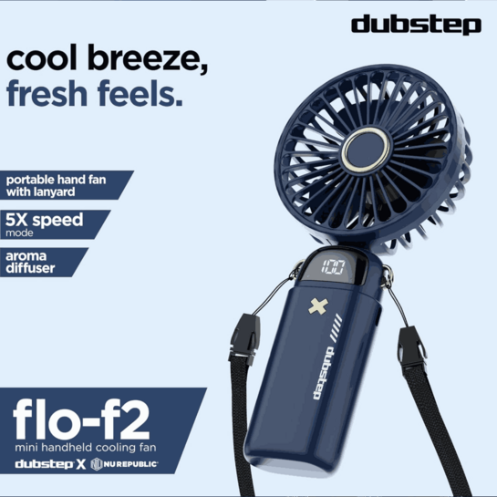 Lowest price- Dubstep Mini Handheld Cooling Fan Flo F2 with LED Digital Display at ₹599