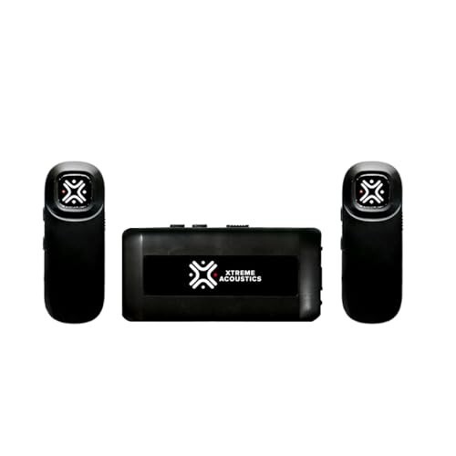 Xtreme Acoustics XAWL603 Wireless UHF Dual Channel Lavalier Microphone with 3.5mm Camera and Mobile Cable for Singing, Audio Video Recording, YouTube