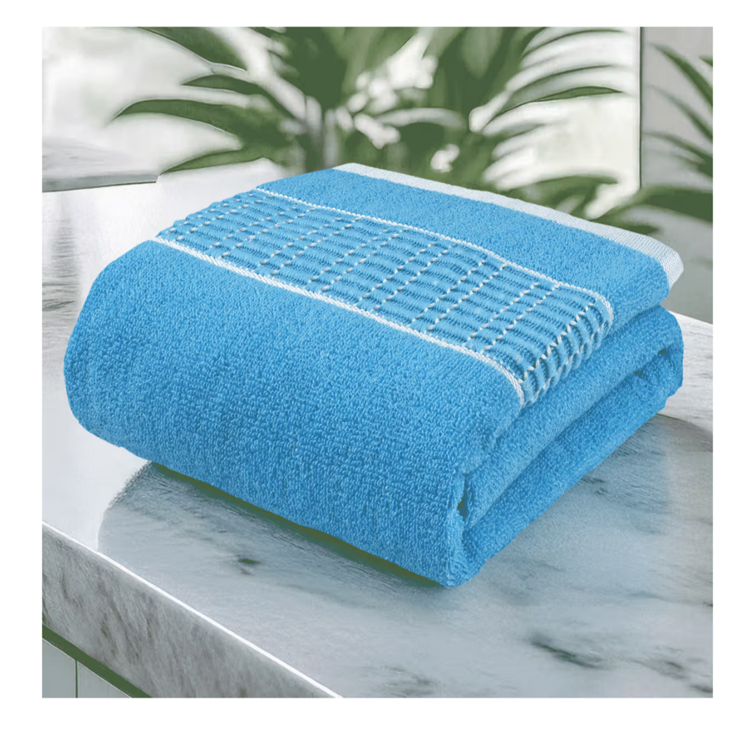 Story@Home Cotton Bath Towel (400GSM, Blue) 