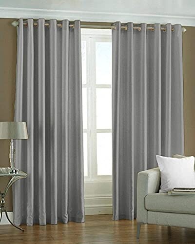Kiara Creations Elegant Solid Semi-Sheer Curtains for Long Door- 8 Feet (Pack of 1) Grey