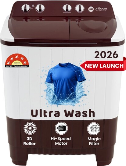 Uniboom 7.5 kg Ultra Wash | Jet Dryer | Portable Wheels | Buzzer ...more
