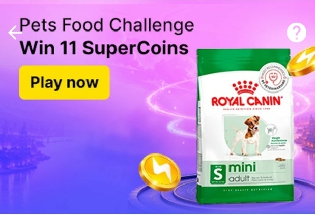 Pets food Challenge on flipkart win 11 Supercoins