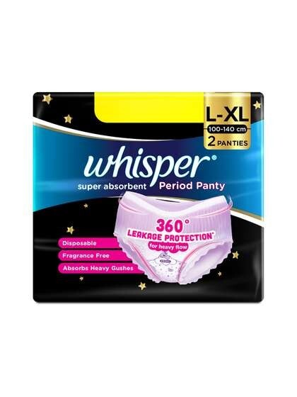 Whisper Super Absorbent Period Panty - 2 L-XL Pants