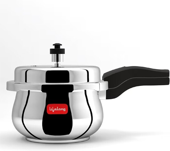 Lifelong Stainless Steel Curve Pressure Cooker 2Liters
