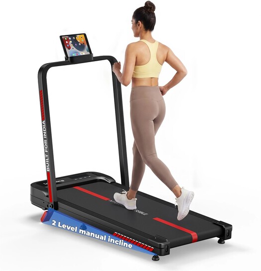 Lifelong 4 HP Motorized Treadmill for Home | 2 level Manual Incline | For Home workout Treadmill