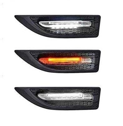 Aksmit Car Side Fender Light with 3 Colour Led Indicator Light (Black) For Scorpio