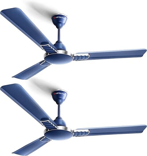 LONGWAY Wave P2 1200 mm/48 inch 400 RPM Ultra High Speed (Silver Blue, Pack of 2)