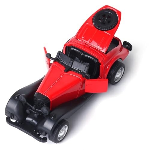 Metal Die-Cast Vintage Open-Top | 1:37 Scale | Collectible Model | Durable Metal Body | Miniature Toy Vehicle | Classic Car Design | Red