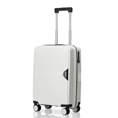 HRX Parabola Cabin Size Intergallcatic Grey Polypropylene Hard Shell Suitcase - Premium Travel Trolley Bag with 8 Spinner Wheels, Number Lock & Water Resistant Body