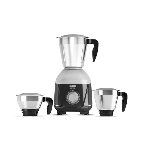 Havells Mixwell - N 500W 3 Jar Mixer Grinder, Black, Grey