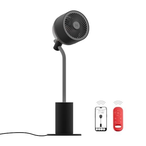 NUUK HALO v2 LINKD Smart 3D Air Circulator Fan | BLDC Motor | 12 Speed Modes | Horizontal + Vertical Oscillation | Mood Lamp | Remote + App Control | Ultra-silent High Speed Standing Fan for Home