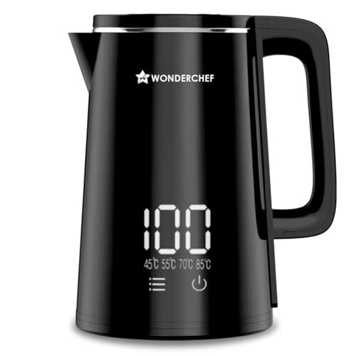 Wonderchef Onyx Cool-touch Digital Kettle, 1.8 L, Stainless-steel Interior, 1350W, Choose from 4 Temperature Modes