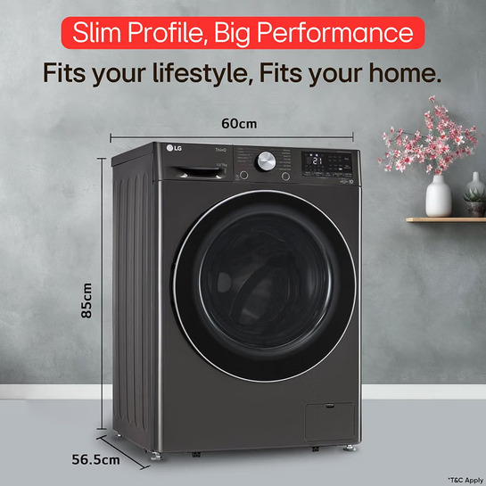 LG FHD1207STB Smart Choice Platinum Black 12 Kg (Wash)/7 Kg (Dry) AI Direct Drive Technology,Steam+ & Wi-Fi Front Load Fully Automatic Washer Dryer