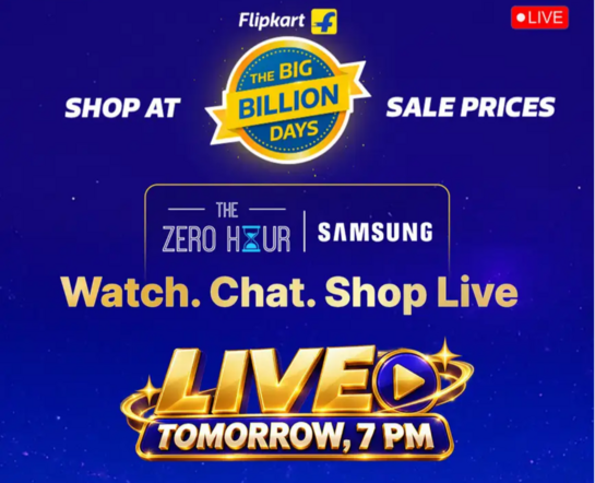 Upcoming: Win Free Phone Every 5 Min: Flipkart ZERO HOUR | Samsung. Watch. Chat. Shop, Live 1st Oct. @7pm