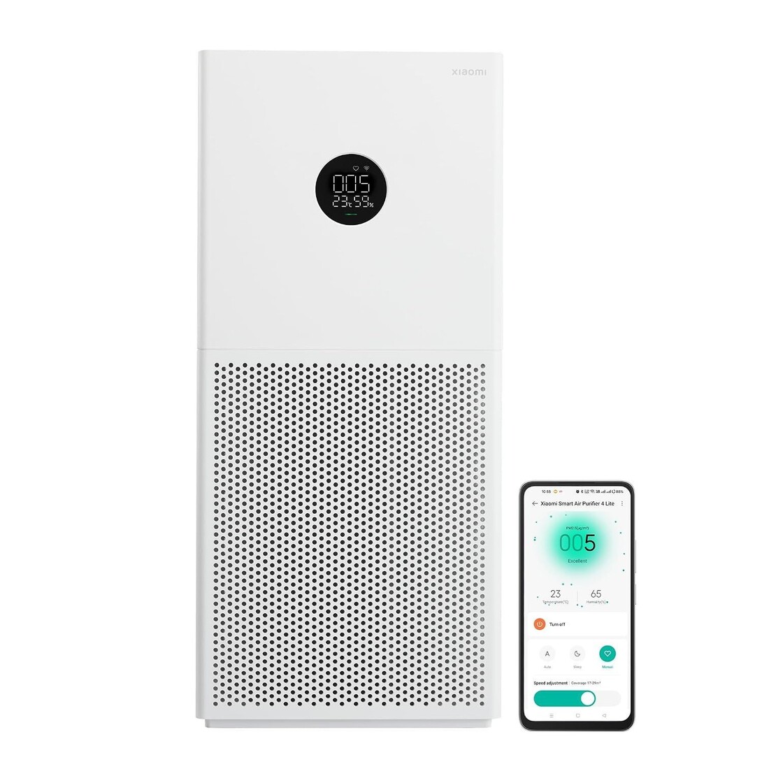 Xiaomi Air Purifier 4 Lite|160 Sq.ft. in 6 mins|3Stage HighEfficiencyFilter| laser sensor|AQI Monitor|360 m3/hr CADR covers 640 sq.ft.|App+Voice control|Realtime filter usage|1yr replacement warranty