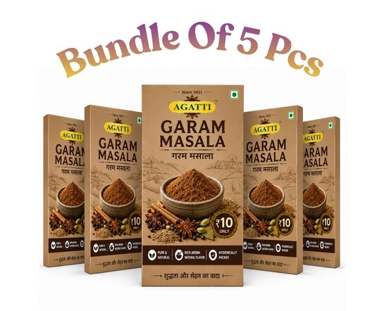 Agatti Authentic Whole Spice Garam Masala Powder (5 Pack Bundle)