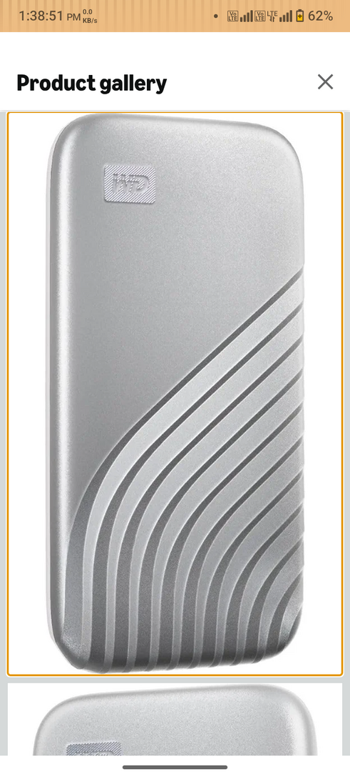 WD My Passport™ SSD 2TB Silver, 1050MB/s Read, 1000MB/s Write, PC & Mac Compatiable, 5 Year Warranty