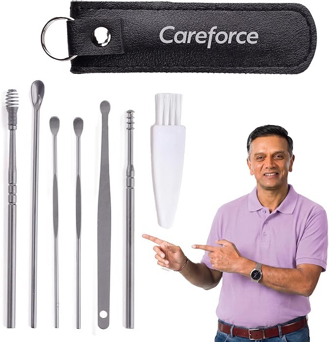 Careforce Ear Wax Cleaner - Resuable Ear Cleaner Tool Set with Storage Pack