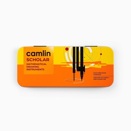 Camlin Scholar Mathematical Drawing Instruments, Multicolored, 10 Pieces