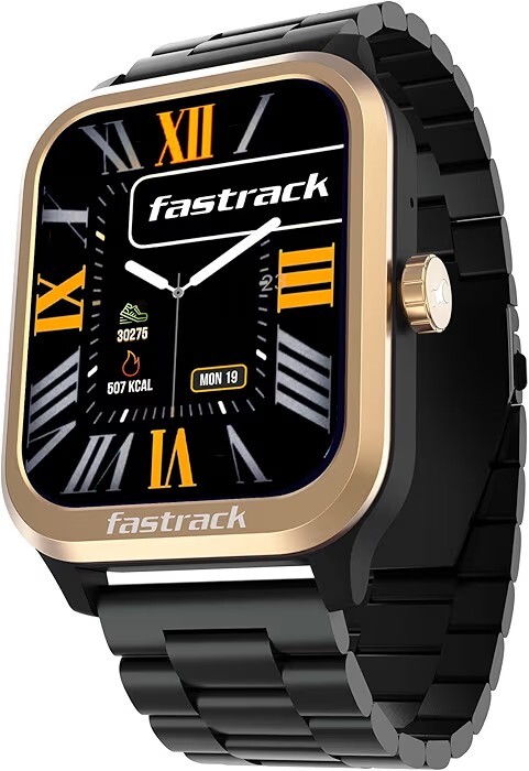 Fastrack Jupiter Retro 1.83" Display Smart Watch with BT Calling (Black & Chrome)