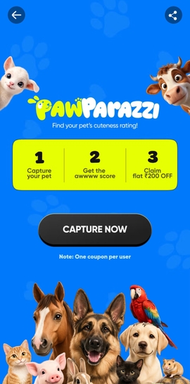 Swiggy pawparazzi - 200rs flat off coupon