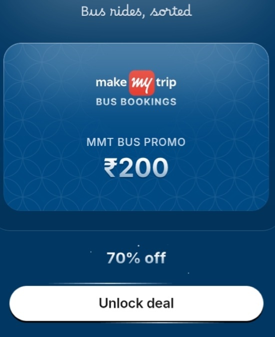 Hubble - 70% off Make my trip bus 200gv at Rs60