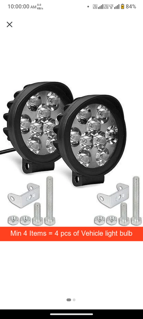 GETSOCIO 9LED CAP Fog Light Spot Beam Driving Lamp Universal Fitting ...