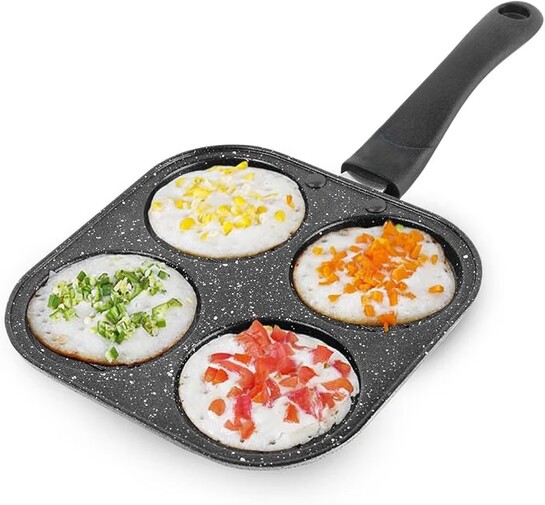 AADHIK Non-Stick Grill Pan Mini Pan Uttapam Tawa Aluminum Multi Snack Maker 4 Cavity