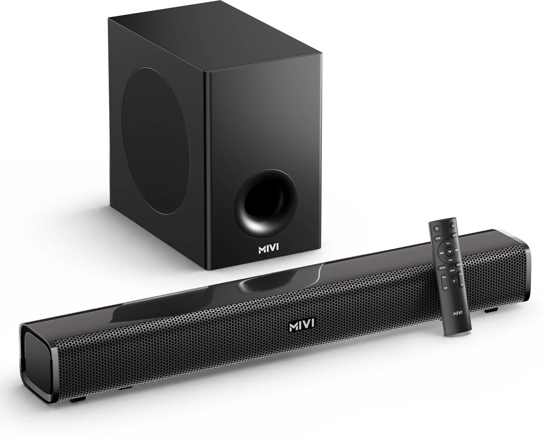 Mivi Fort H160 Soundbar, 160 Watts, 2.1 Channel, Multi-Input and ...more