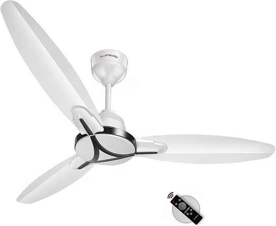 LONGWAY Zephyr 1200 mm BLDC Ceiling Fan with Remote Control | BEE 5 Star Rated Energy Efficient | (1, White)