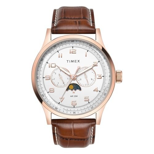 TIMEX Analog Watch for Men with Round Dial & Water Resistant Man's Wrist Watches