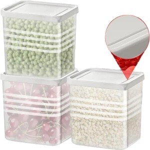 forewild Pack of 3 Plastic Fridge Container  - 1200 ml Multicolor