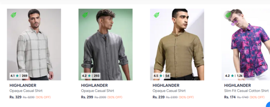 Modern Plaid Style! HIGHLANDER Grey Checked Casual Shirt [@ Just ₹239 | 90% OFF]