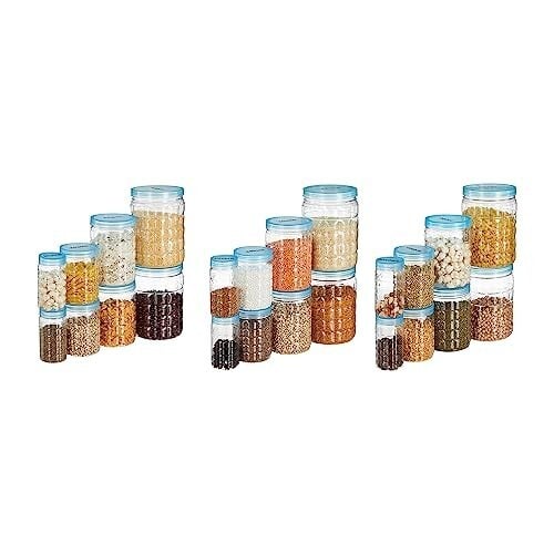Amazon Brand - Solimo Checkered Jar Container Set of 24