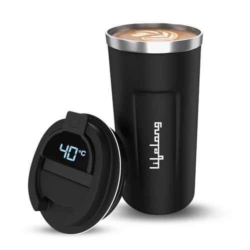 Lifelong Double Insulated Stainless Steel Mug with Temperature - 510 ml, Keeps Hot and Cold- Black