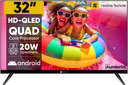 (Upcoming) Realme TechLife 80 cm (32 inch) QLED HD Ready Smart Android TV 2026 Edition with Thunder OS