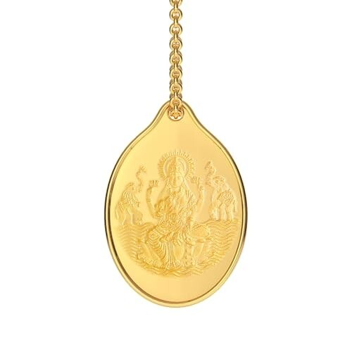 Malabar Gold & Diamonds 24K (999) Gold Coin Pendant 1 gram |Gold Coin cum Pendant for Birthday, Wedding, Akshaya Tritiya & Festive Gift, Goddess Laxmi Impression